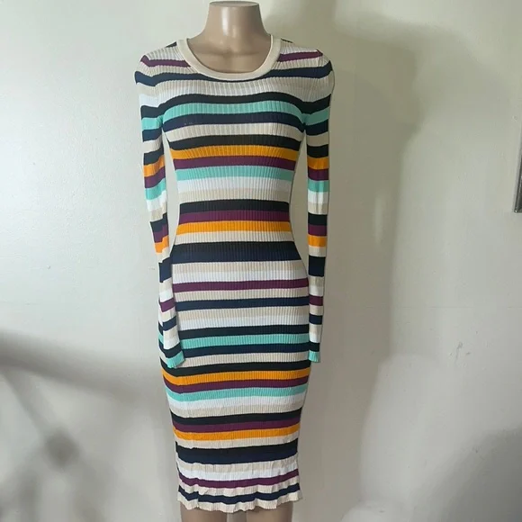 Altuzarra | Dresses | Altuzarra White And Green Long Sleeve Bodycon Dress  Spandex | Poshmark